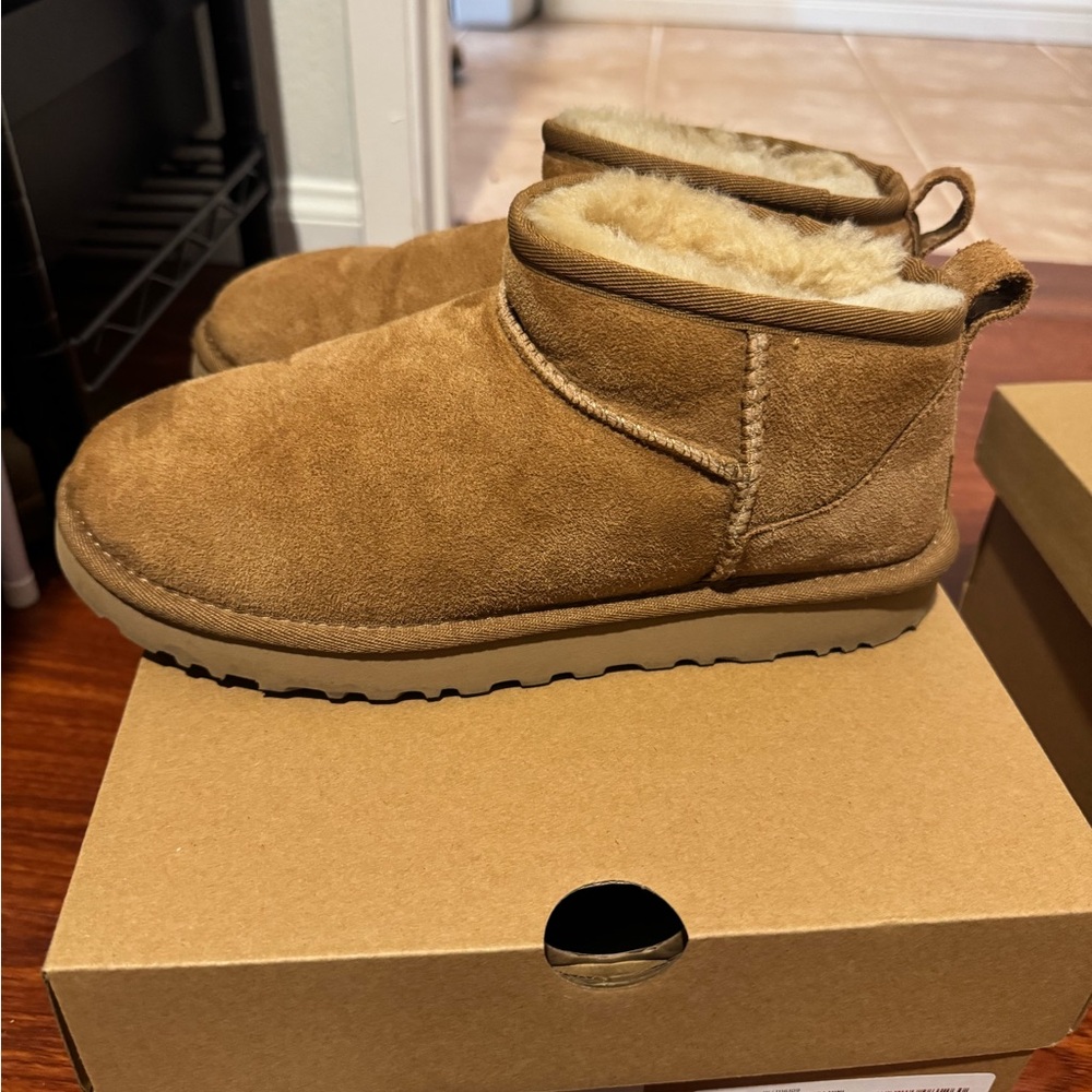 UGG Tan ultra mini boots